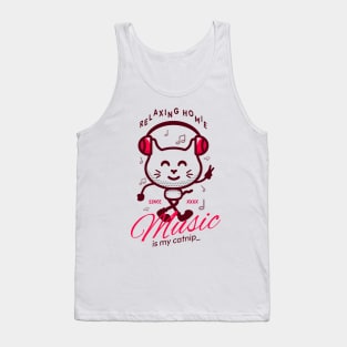 cute cat music is my catnip Tank Top